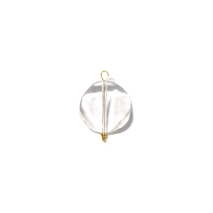 Minimalist transparent round geometric pendant with elegant gold pin for DIY jewelry making
