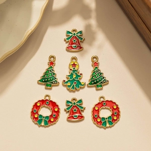 Breloques DIY en Acier Inoxydable Sapin de Noël Cloche Couronne pour Création de Bijoux Pendentifs de Noël pour Porte-Clés