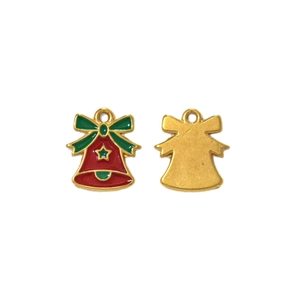 Pendentifs de cloche de Noël rouges et verts pour la création de bijoux DIY