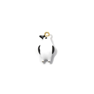 Pendentif pingouin mignon avec anneau doré pour bijoux DIY et porte-clés