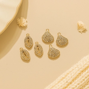 Stainless Steel 18K Gold Plated Rhinestone Shell Sea Snail Pendants For DIY Jewelry Making Necklace Accessories For Women