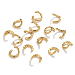 18K gold-plated stainless steel spiral jump rings for DIY jewelry making accessories