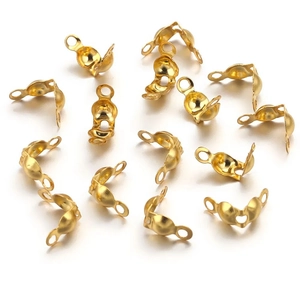 Terminales plegables de acero inoxidable dorado para la creación de joyas DIY