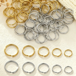 Stainless Steel Double Layer Split Rings For DIY Jewelry Keychain Making Gold Silver Circular Connector Jump Rings Findings