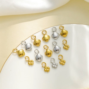 304 Stainless Steel Mini Flower Pendant Geometric Heart Four-Leaf Clover DIY Jewelry Making Charms Accessories Materials For Women