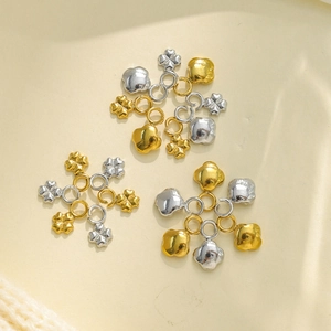 Polished 304 stainless steel clover pendants in gold and silver for DIY jewelry making