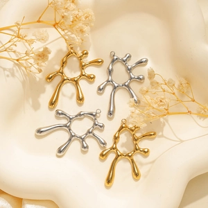Irregular hollow sun pendants in gold and silver finish for earrings and necklaces