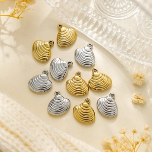 Pendentifs en forme de coquille en acier inoxydable 304 doré et argenté pour bijoux DIY