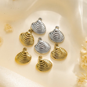 Pendentifs coquillages en acier inoxydable 304 pour bijoux DIY en or et argent