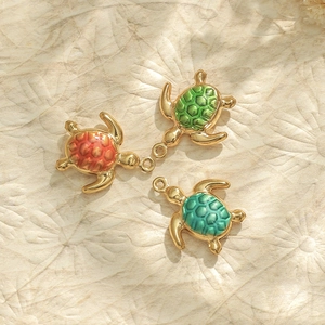 Ciondolo Tartaruga Marina in Acciaio Inossidabile 304 Smalto Oceano Hawaii DIY Charm per Gioielli Collana Solo Ciondolo (Senza Catena)