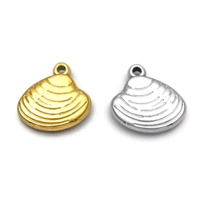 Pendentifs coquillages en acier inoxydable 304 finitions or et argent pour bijoux DIY