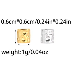 Textured 304 stainless steel spacer beads in gold and silver for DIY jewelry making