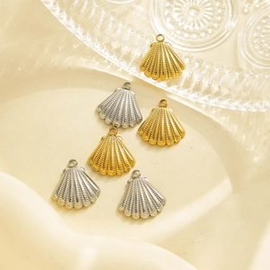 Pendentif Coquille en Acier Inoxydable 304 pour Fabrication de Bijoux DIY Or Argent Charme de Vie Marine pour Collier