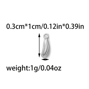 Polished 304 stainless steel chili pendant 0.3x1cm for DIY jewelry making charms
