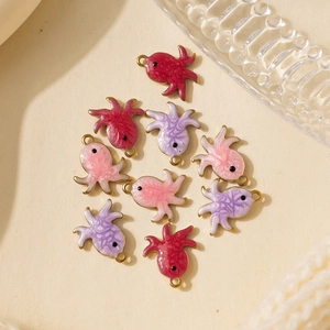 Inktvis bedeltjes van 304 roestvrij staal in rood roze en paars voor DIY sieraden