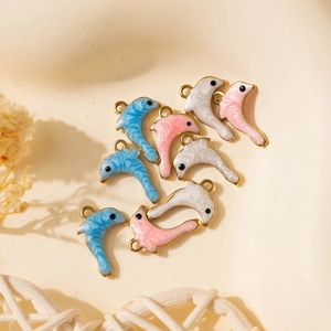 304 roestvrijstalen dolfijn emaille hangers voor DIY sieraden maken in diverse kleuren