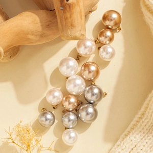 Acciaio Inossidabile Tondo Perla Artificial d'Imitazione Ciondolo per Fai-da-te Collana Bracciale Orecchino Accessorio Gioielli Donna