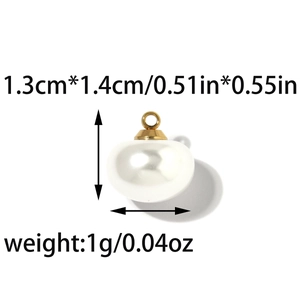 Cuenta de perla plana redonda con enganche dorado 1,3x1,4cm para hacer joyas