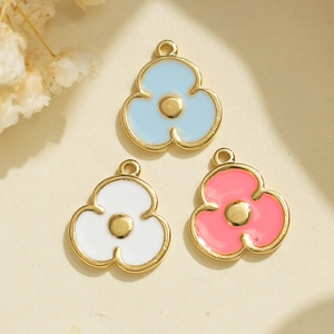 304 Roestvrij Staal Emaille Bloem Hanger DIY Sieraden Maken Ketting Armband Accessoire Florale Charm Handwerk Voorraad