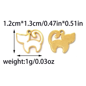 RVS 304 kattenhangers met wit emaille en gouden afwerking voor DIY sieraden maken