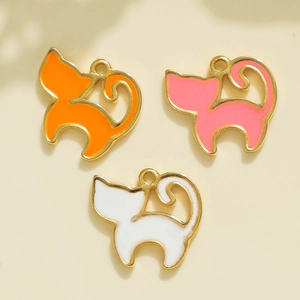 DIY 304 roestvrijstalen kattenhangers met kleurrijk emaille voor sieraden maken