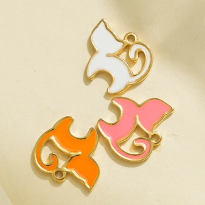 Kattenhangers van 304 roestvrij staal met druppelolie-email voor DIY-sieraden