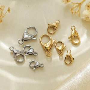 304 Stainless Steel Lobster Clasp For DIY Jewelry Making Necklace Bracelet Connector Findings Various Sizes Gold Silver
