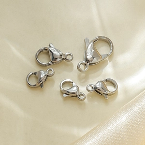 Polished 304 stainless steel lobster clasps in 5 sizes for DIY jewelry making