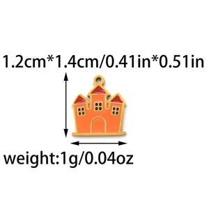 Detailansicht der orangefarbenen Schlosshänger mit Maßen 1,2 cm x 1,4 cm und 1g Gewicht