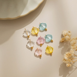 Colgantes de concha coloridos de acero 304 para creación de joyas y artesanía