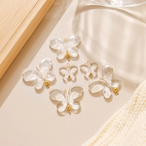 Colgantes de mariposa minimalistas de acrílico para hacer joyas DIY, juego de 6 piezas
