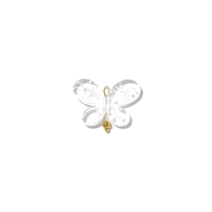 Colgante de mariposa acrílica transparente con purpurina para joyería DIY