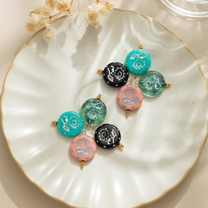Pendentifs floraux en acrylique vintage de couleurs variées pour bijoux DIY