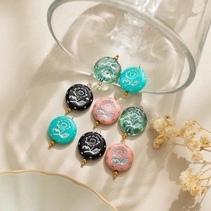 Pendentifs floraux baroques en acrylique de couleurs variées pour bijoux DIY et accessoires
