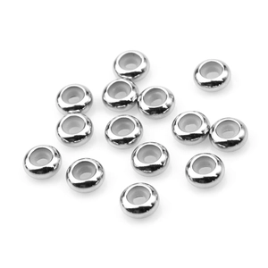 Perle distanziatrici in acciaio inossidabile lucido con inserti in silicone per gioielli