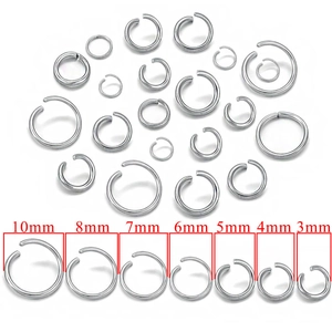 Set aus polierten Edelstahl-Biegeringen in 3mm bis 10mm für DIY-Schmuckherstellung