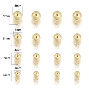 Vergoldete Edelstahl-Kugelanhänger in 3mm bis 6mm Größen für DIY-Schmuckherstellung
