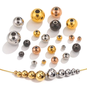 Polierte Edelstahlperlen in Gold, Silber, Roségold und Schwarz für DIY-Schmuckherstellung