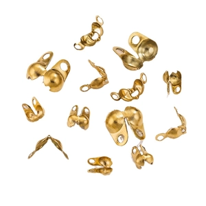 Gold vacuum-plated stainless steel calottes for DIY jewelry making bead end covers