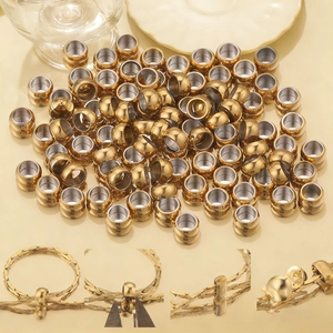 DIY Stainless Steel Round Spacer Positioning Beads Gold Silver Color Smooth Metal Jewelry Findings DIY Craft Components