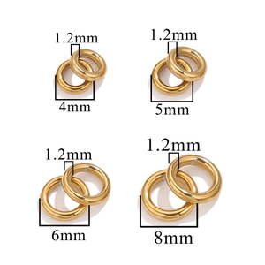 Gold plated stainless steel closed jump rings in 4mm, 5mm, 6mm and 8mm sizes