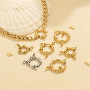 Stainless Steel Sailor Clasp Spring Ring Clasp Round DIY Jewelry Connection Buckle For Necklace Bracelet Making Findings