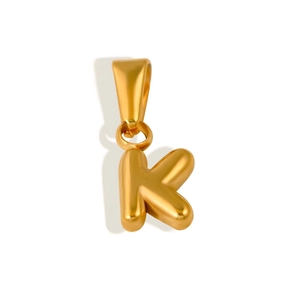 Pendentif lettre K doré 18 carats avec finition satinée mate et bélière élégante