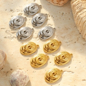 304 Edelstahl Ovale Spirale Wirbel Anhänger Geometrisches Hohles Design DIY Halskette Ohrring Schmuckherstellung Zubehör