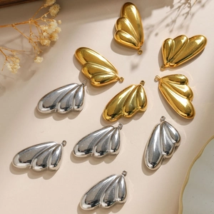 Pendentifs en Acier Inoxydable 304 Ailes d'Ange Cœur pour Création de Bijoux DIY Or Argent Polis Charms Accessoires