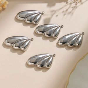 Cinq pendentifs ailes d'ange en acier inoxydable 304 poli pour création de bijoux
