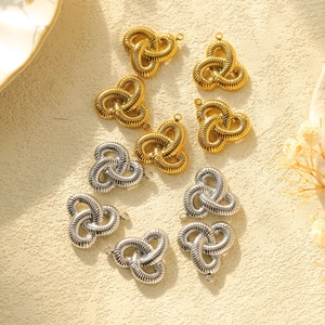 Ciondolo a Nodo Inox 304 Per Creazione Gioielli Fai Da Te Collane Orecchini Forma di Petalo Nodo Celtico Triquetra Accessorio