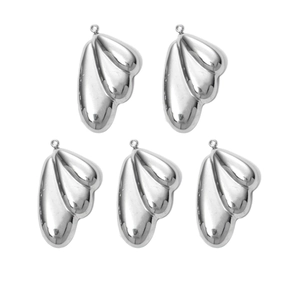 Cinq pièces de pendentifs ailes d'ange en acier inoxydable 304 avec poli miroir