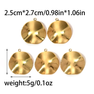 Set de 5 colgantes de hoja de loto en acero inoxidable 304 dorado para joyería DIY
