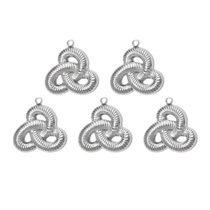 Set di 5 ciondoli a spirale intrecciata in argento lucido per gioielli fai-da-te